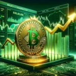 DALL·E 2024 03 01 16.02.39 Create a financial blog post image with a dominant green color theme symbolizing growth and prosperity associated with Bitcoins value increase. The