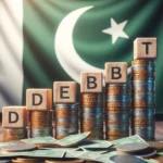 DALL·E 2024 03 08 12.59.56 Create a realistic image for a financial blog post showing Pakistans increased external debt by 1.2 billion. The image should include stacks of coin